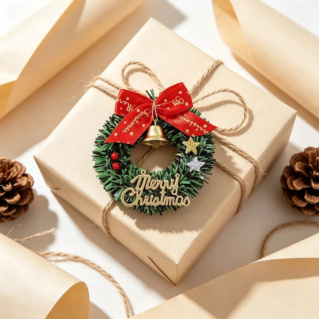 Mini Christmas Grass Wreaths 6cm, 10-Pack – DIY Ornaments