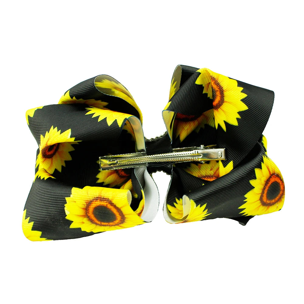 6-Inch Leopard Print Hair Bows & Butterfly Clips for Girls