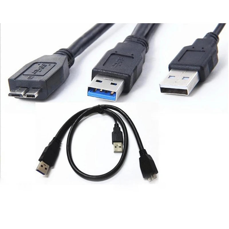 USB 3.0 to Micro B Y-Splitter HDD Power & Data Cable