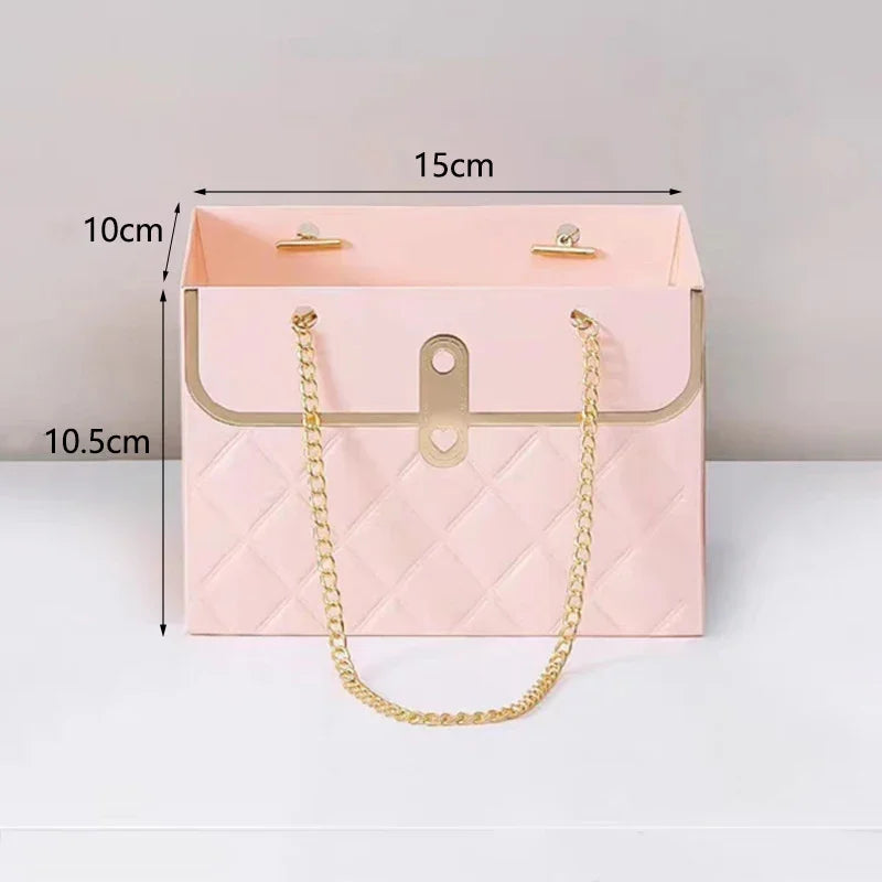 Foldable Flower Tote Gift Box Bag – Rose Bouquet & Candy Pack