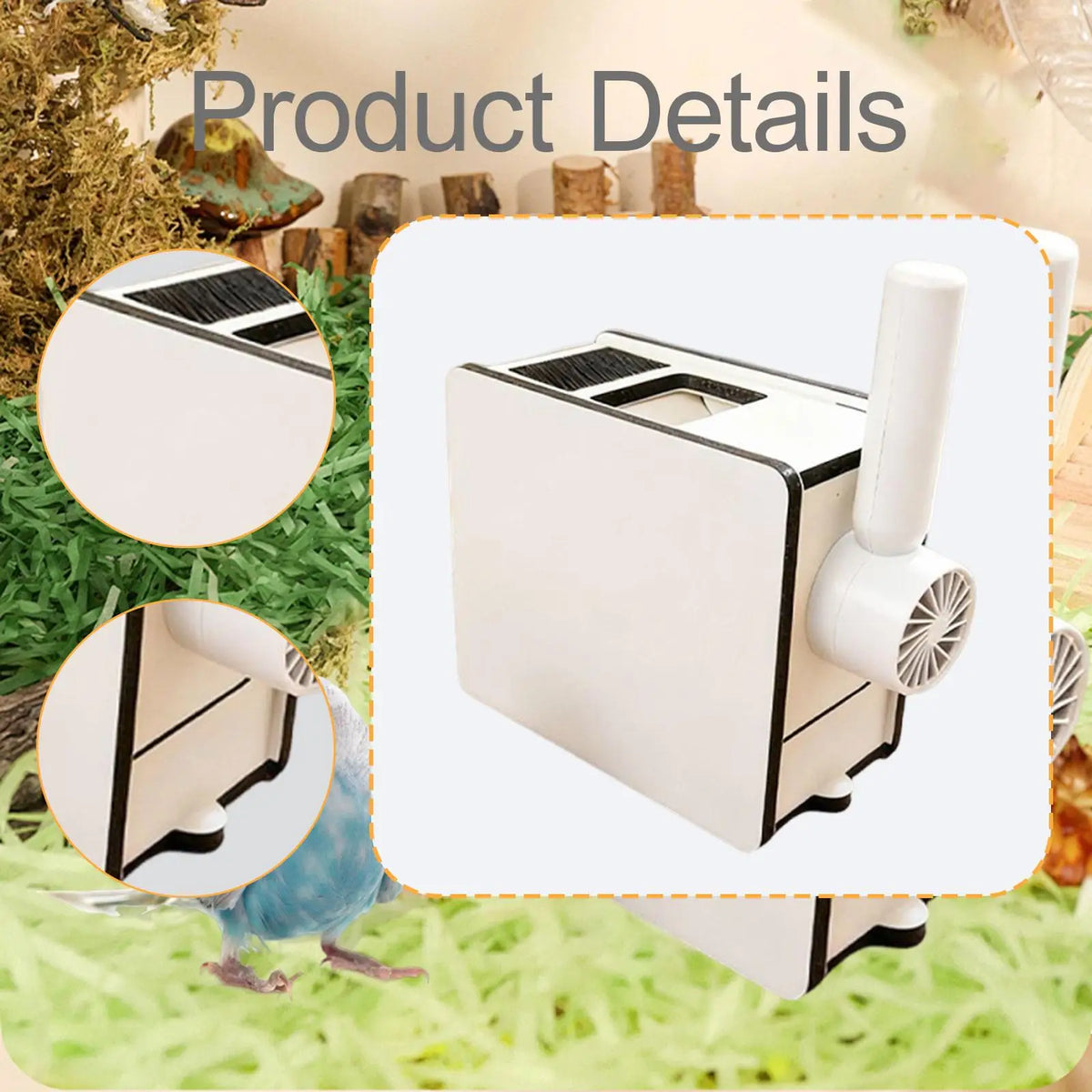 Wooden Bird Feed Husk Separator & Shell Blower for Parrots