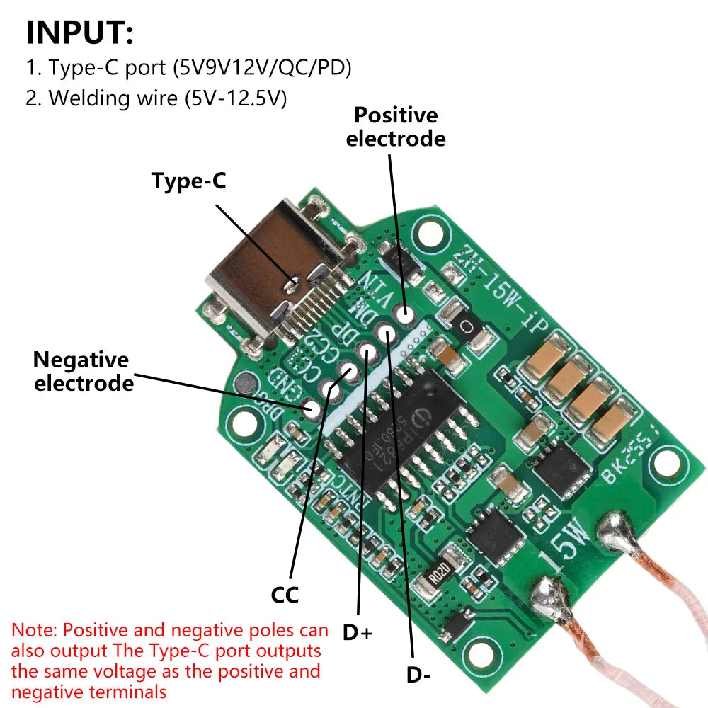 15W Wireless Charging Module – Type-C, 5V/9V/12V, Pop-Up Display