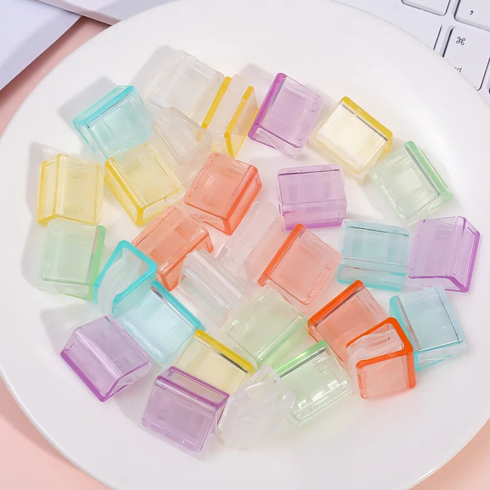 Candy Color Transparent Push Paper Clips | Mini Office Clips