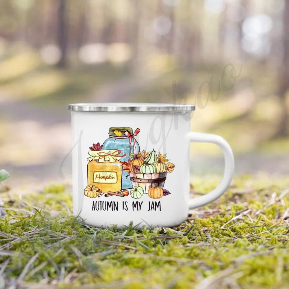 Tis' The Season Enamel Mug | Fall Coffee & Cocoa Cup Gift