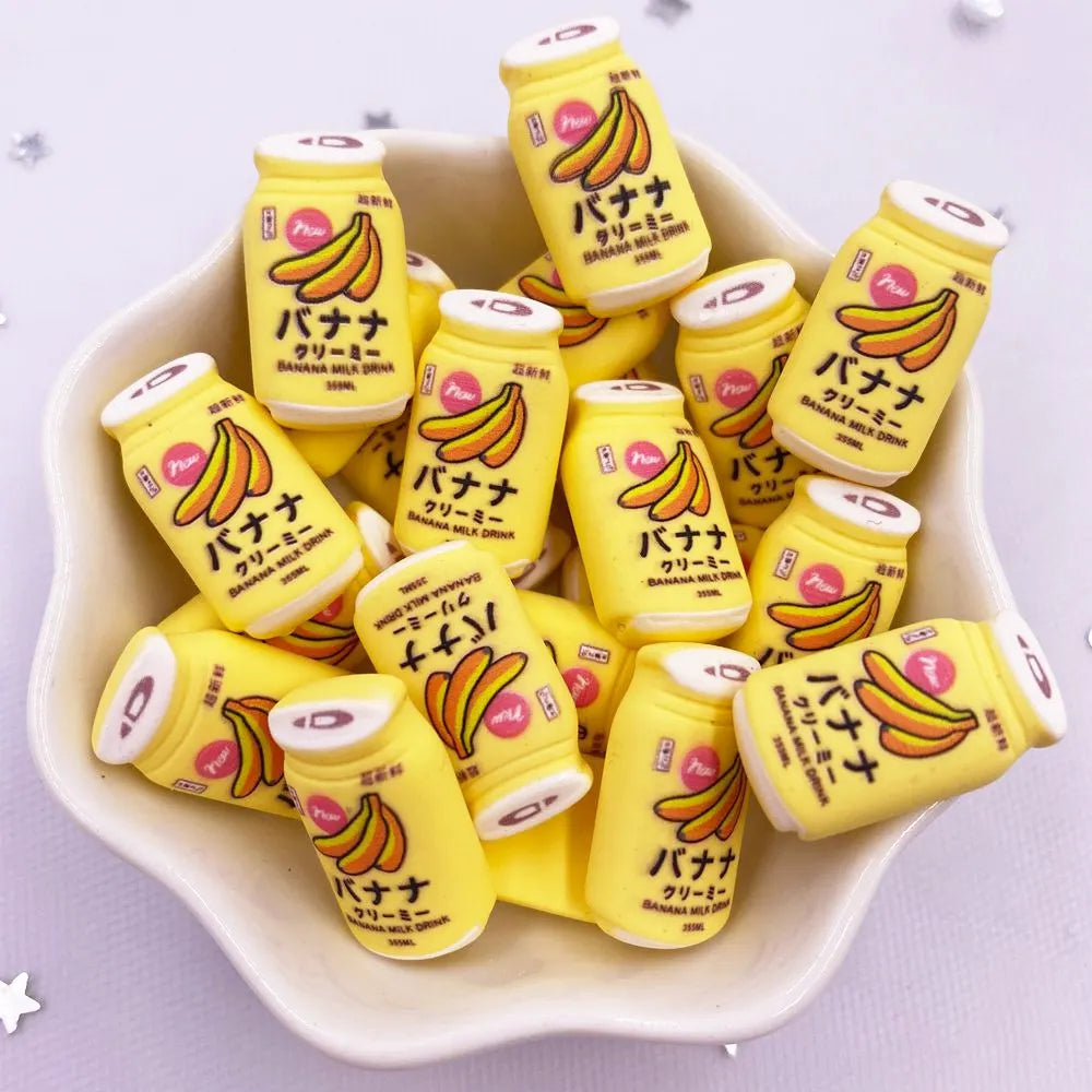 20PCS Kawaii Resin Fruit Drink Flatback 3D Figurines for DIY