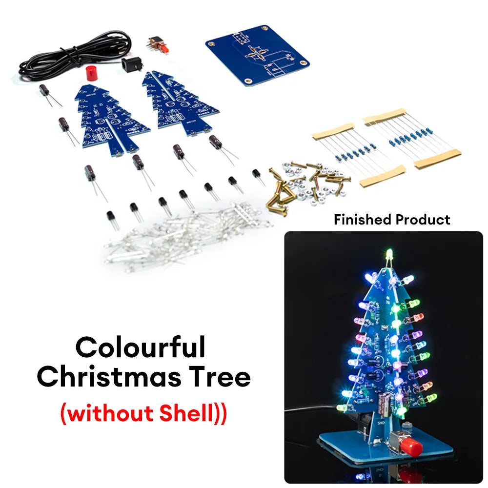 DIY Multicolour LED Christmas Tree Soldering Kit – DC 5V