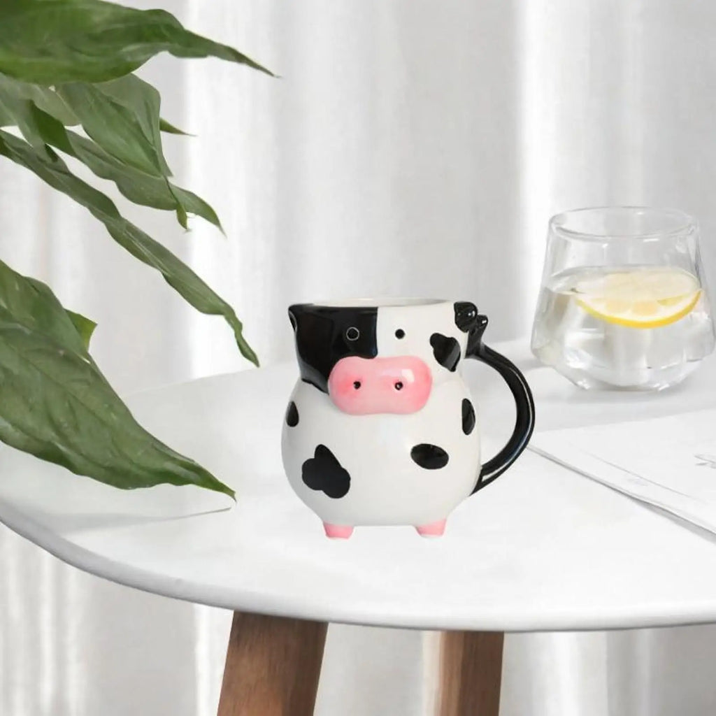 Kesoto Ceramic Cow Print Mug – Coffee, Tea & Oatmeal Cup