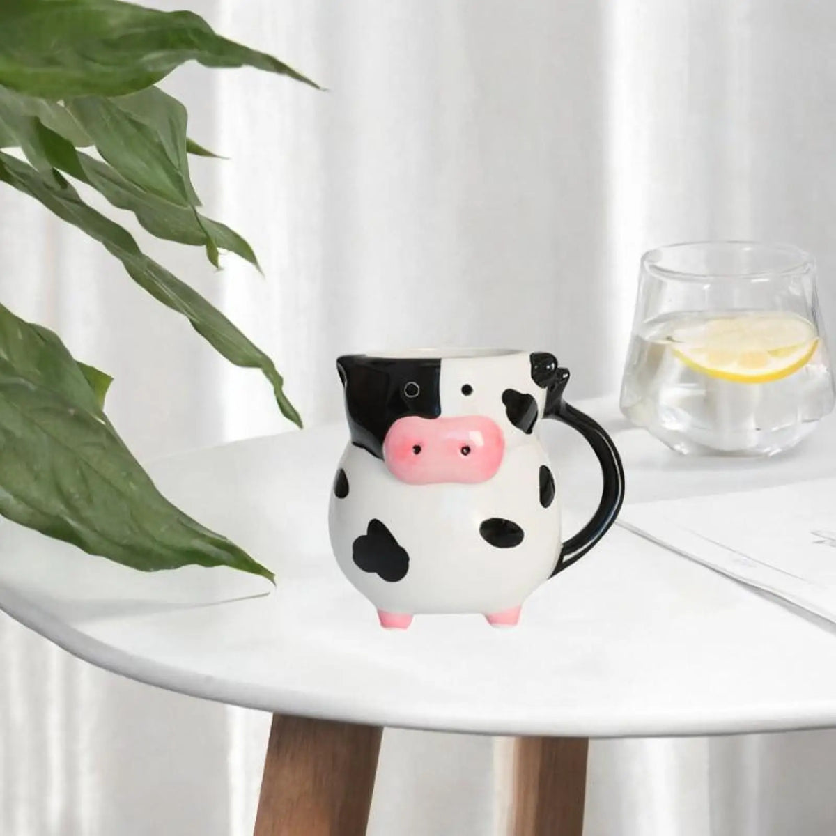 Kesoto Ceramic Cow Print Mug – Coffee, Tea & Oatmeal Cup