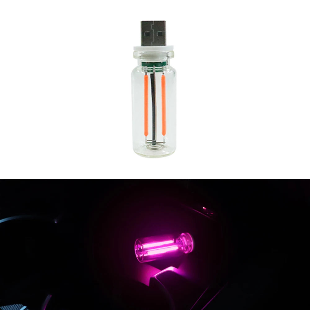 USB LED Flame Candle Ambient Light – Car & Home Décor