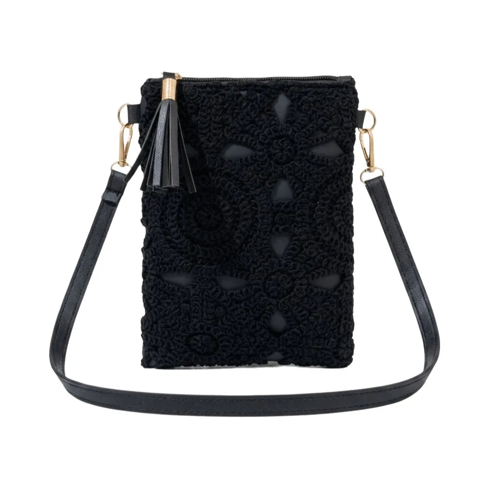 Woven Print Crossbody Bag – Lightweight Multicolor Women's Purse