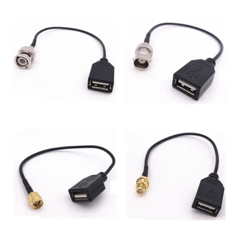 BNC/SMA to USB Female RG174 50 Ohm Low Loss Extension Cable