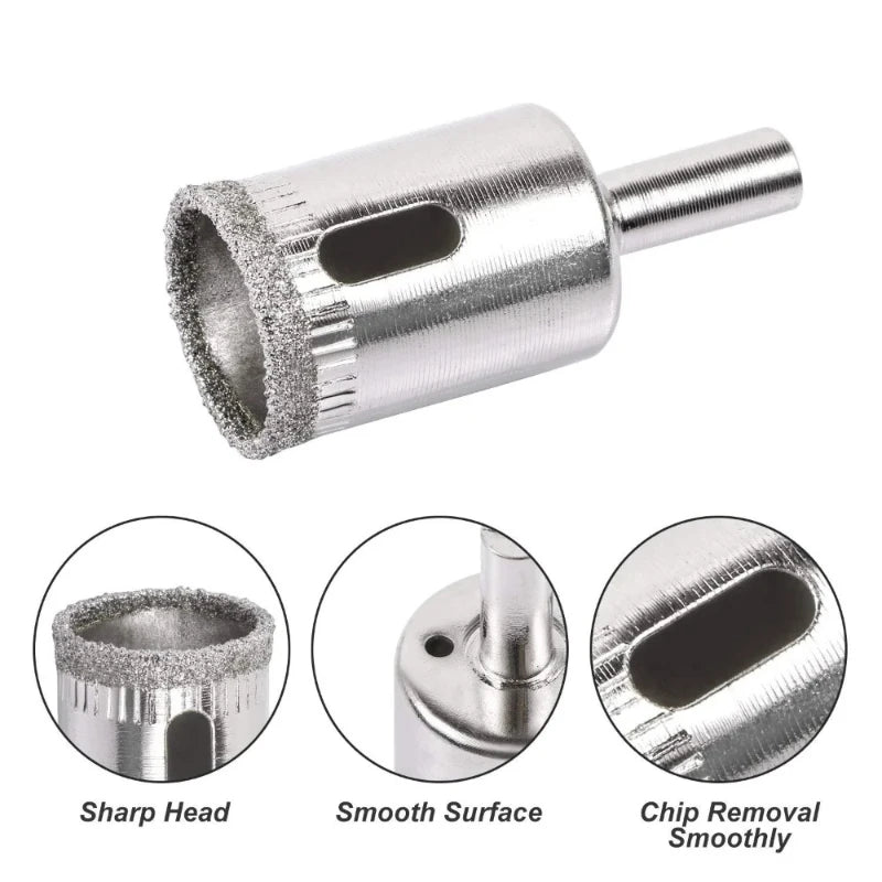10-Piece Diamond Drill Bit Set – Glass, Tile & Marble