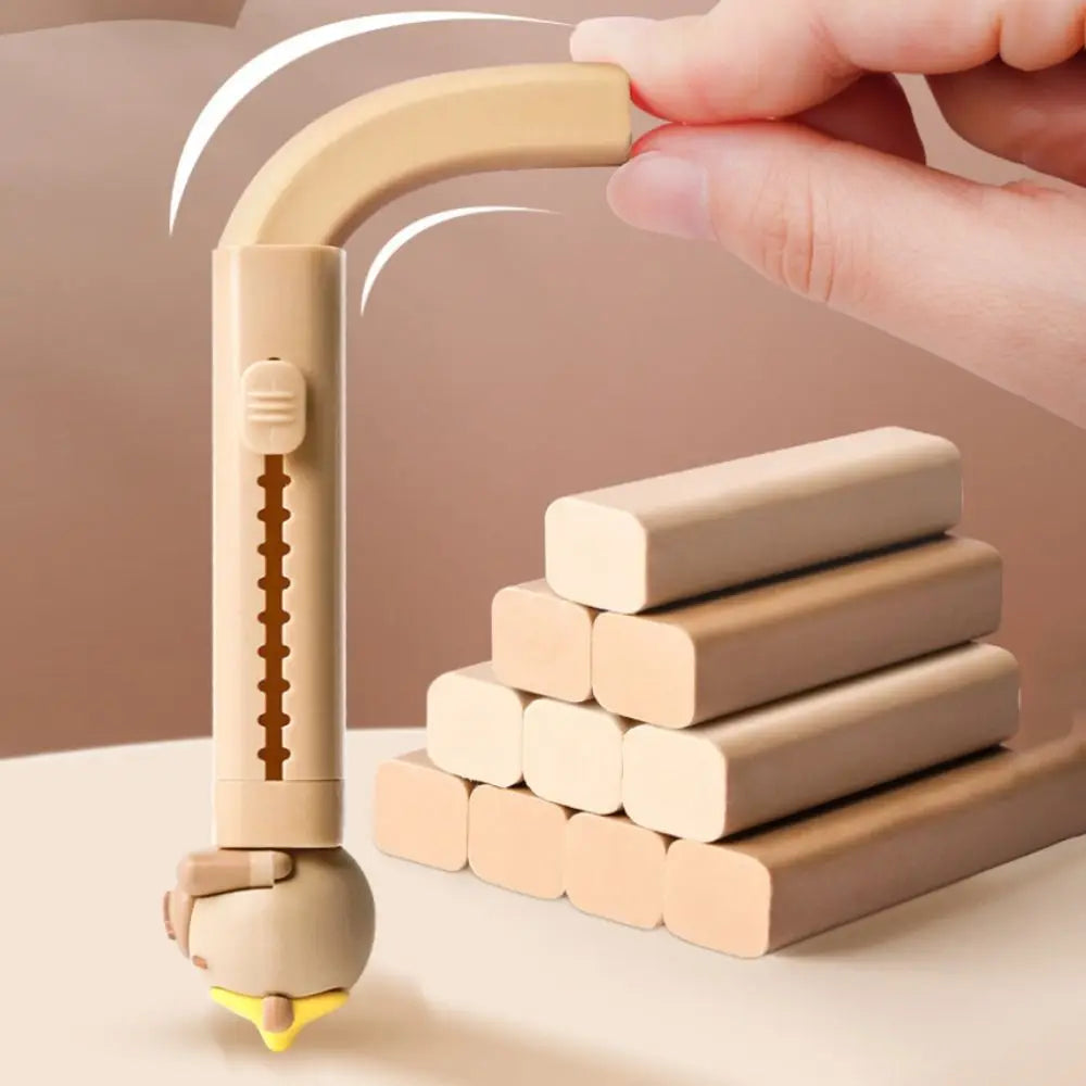 Cute Capybara Push-Pull Eraser with 2 Replaceable Cores