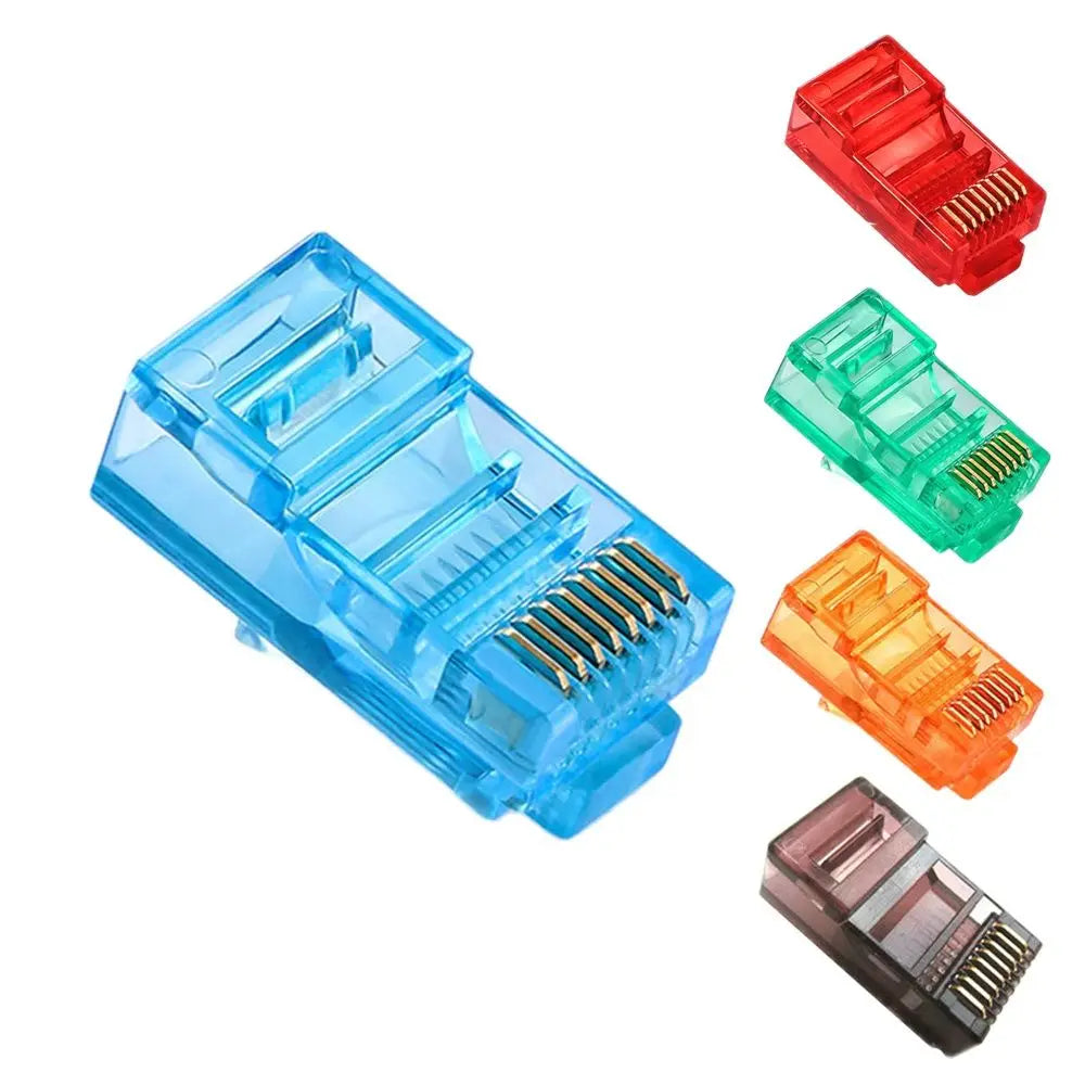 RJ45 Gold-Plated Network Connectors Cat5/Cat5e – 50 or 100 Pack