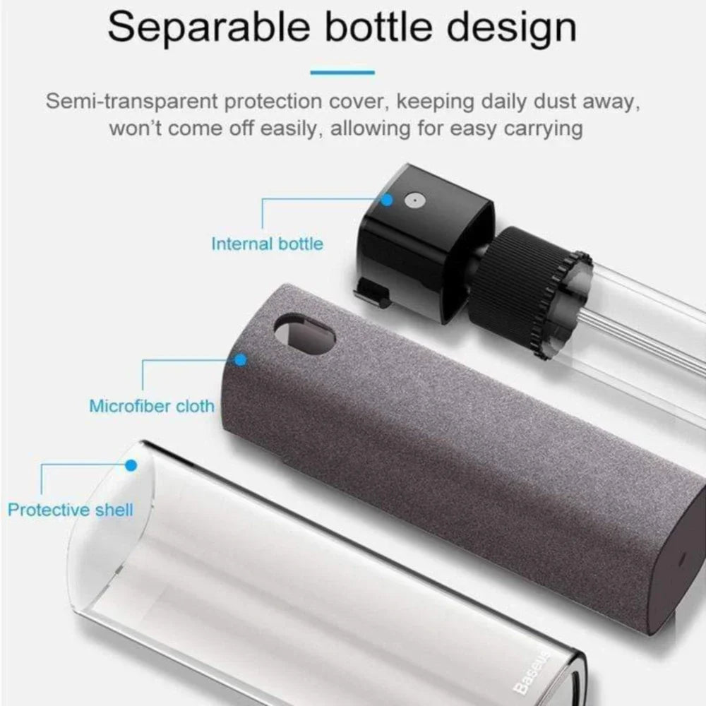 2-in-1 Microfiber Screen Cleaner Spray Bottle Set