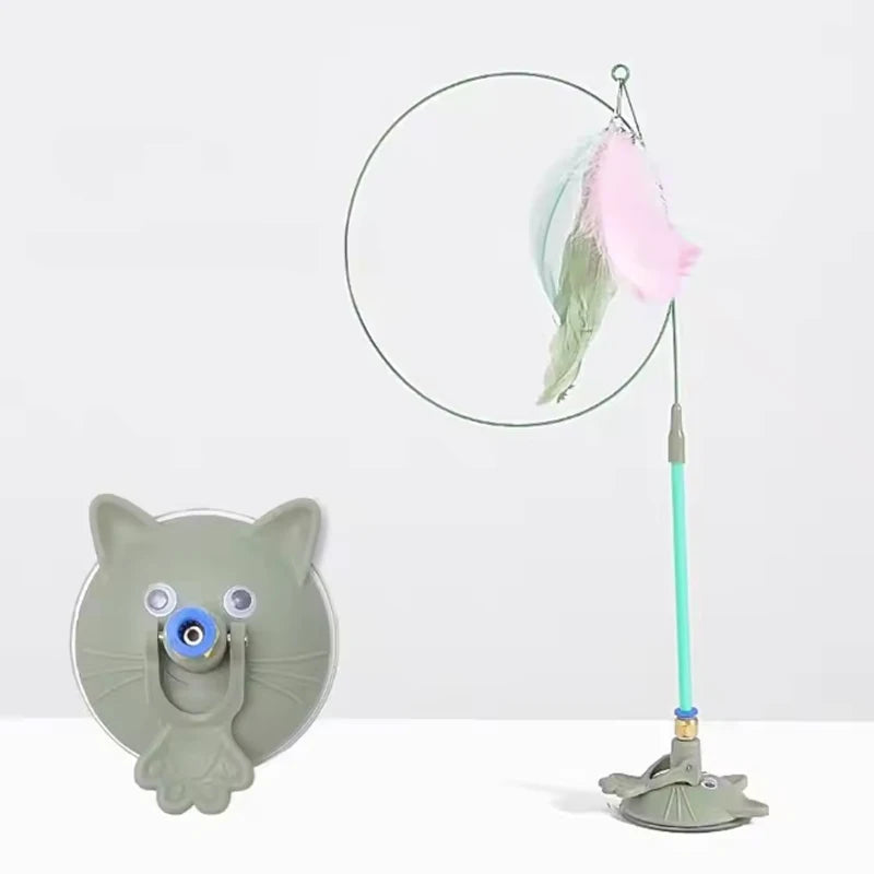 Cat Suction Cup Feather Toy – Self-Play Kitten Entertainer