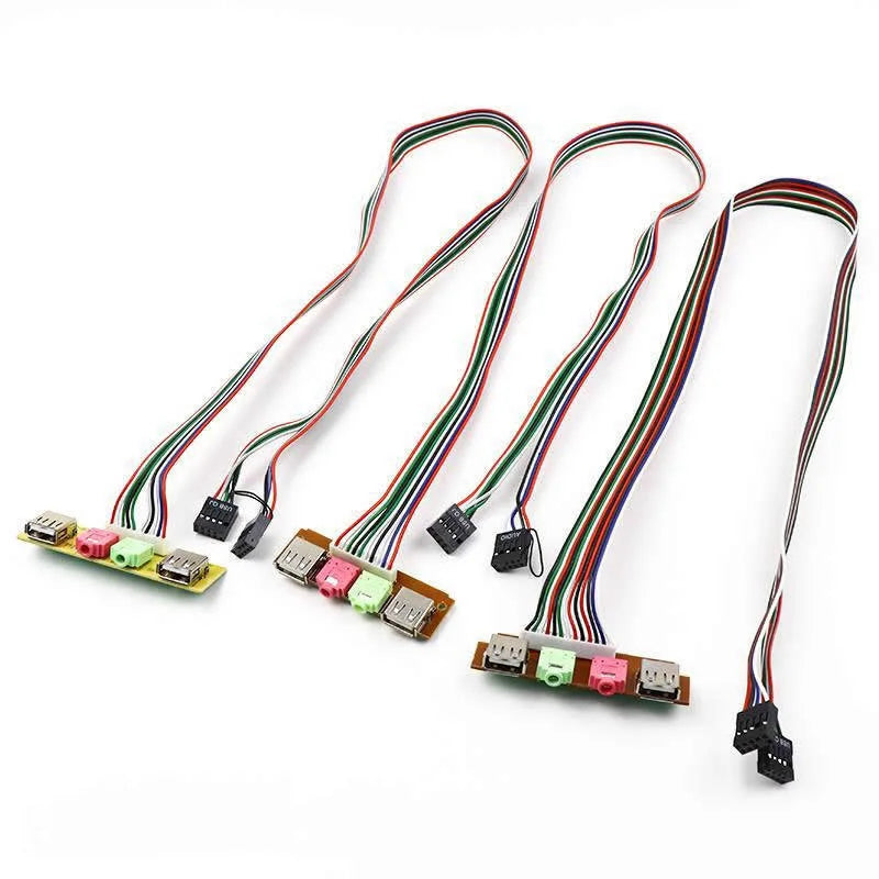 PC Case Front Panel – 2 USB & 3.5mm Audio/Mic Adapter