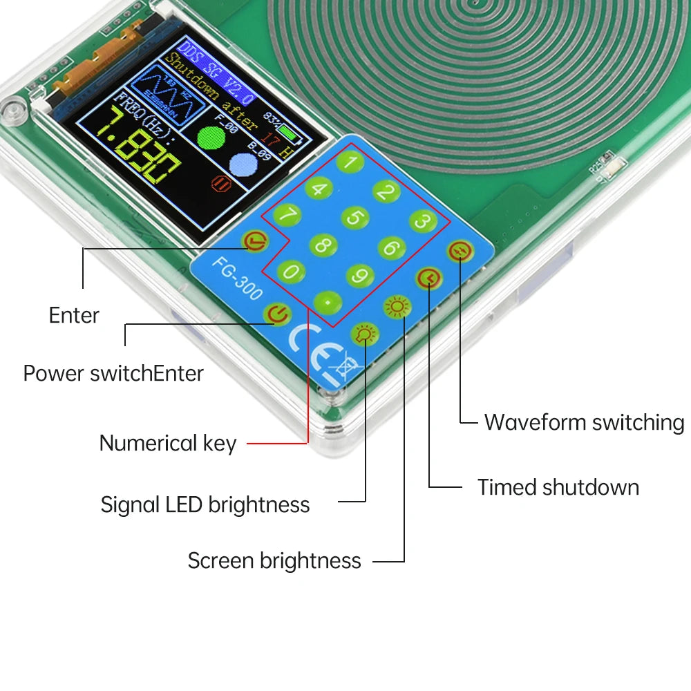 Gaqqee FG300 DDS Signal Generator 0.001Hz–200kHz | 13 Waveforms
