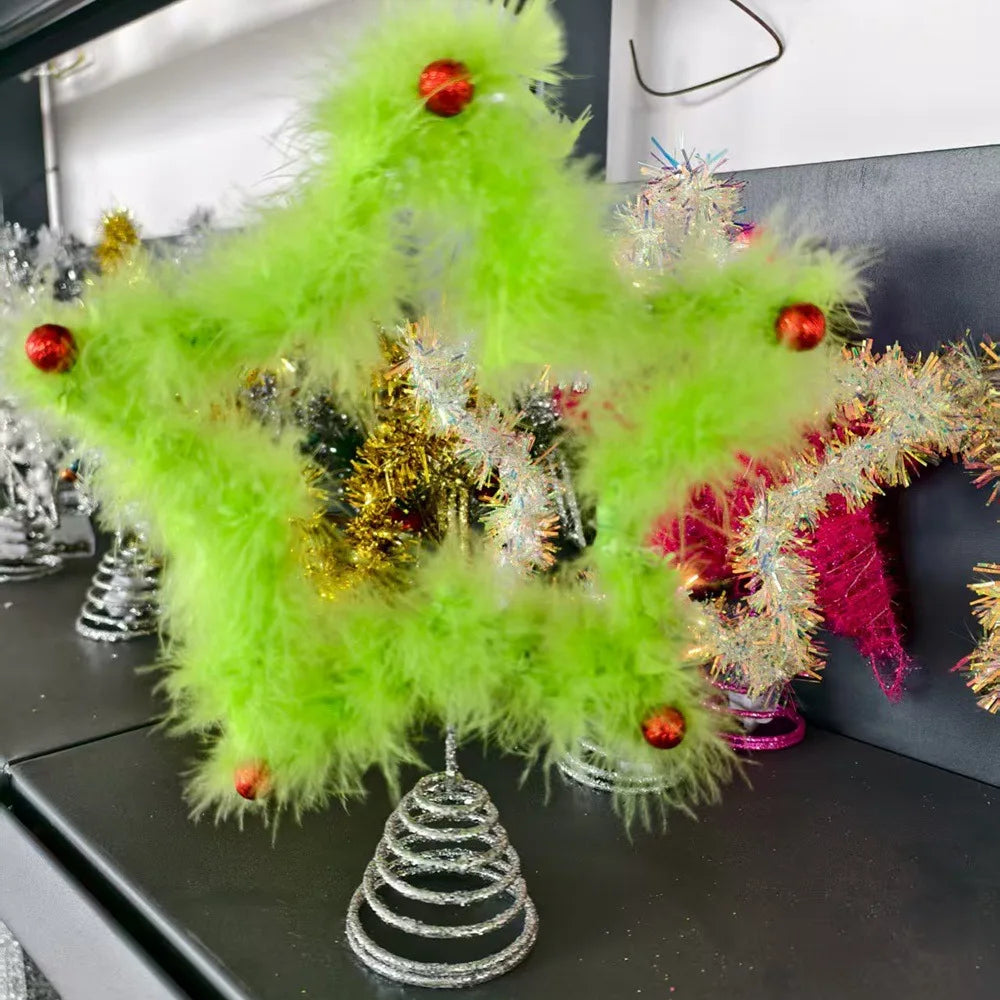 Christmas Tree Top Star Ornament – Iron & Plush Xmas Topper