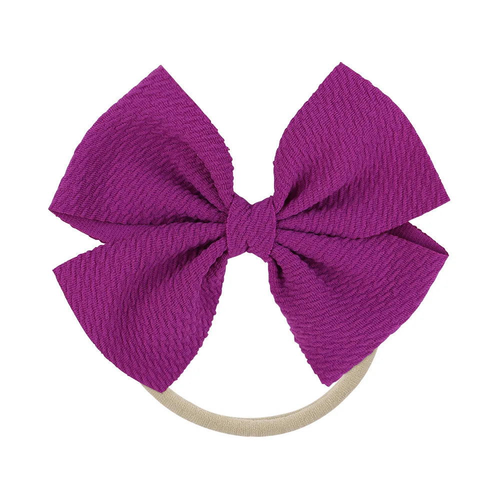 12-Pack Grosgrain Ribbon Hair Bows – Elastic Ponytail Holders