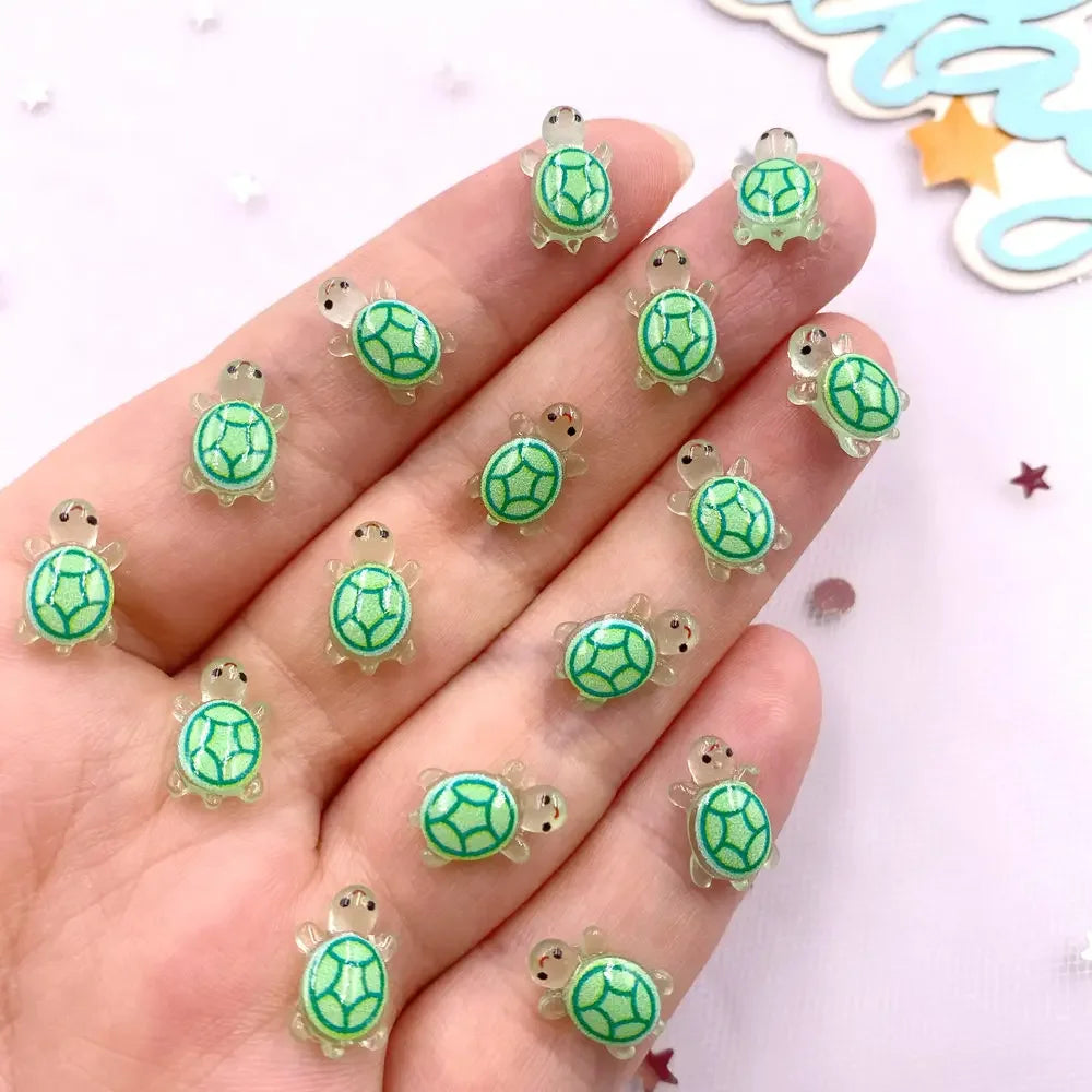 60pcs 3D Mini Resin Tortoise Flatback Rhinestones – DIY Craft