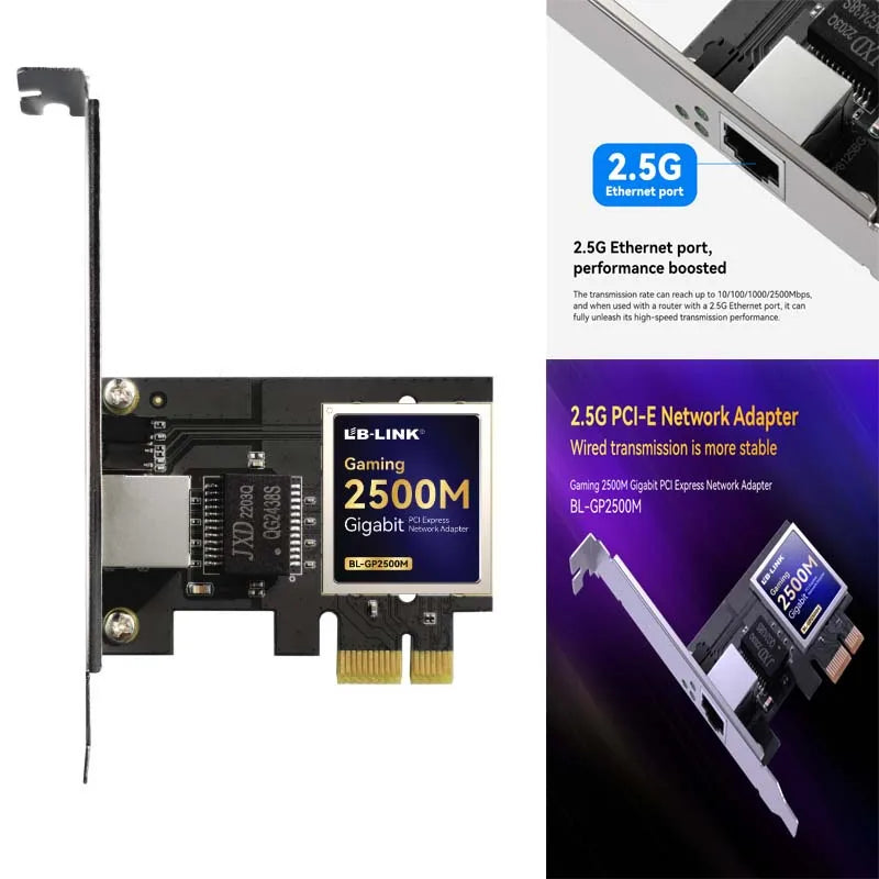 OULLX 2.5Gbps PCIe Network Card RJ45 LAN Adapter