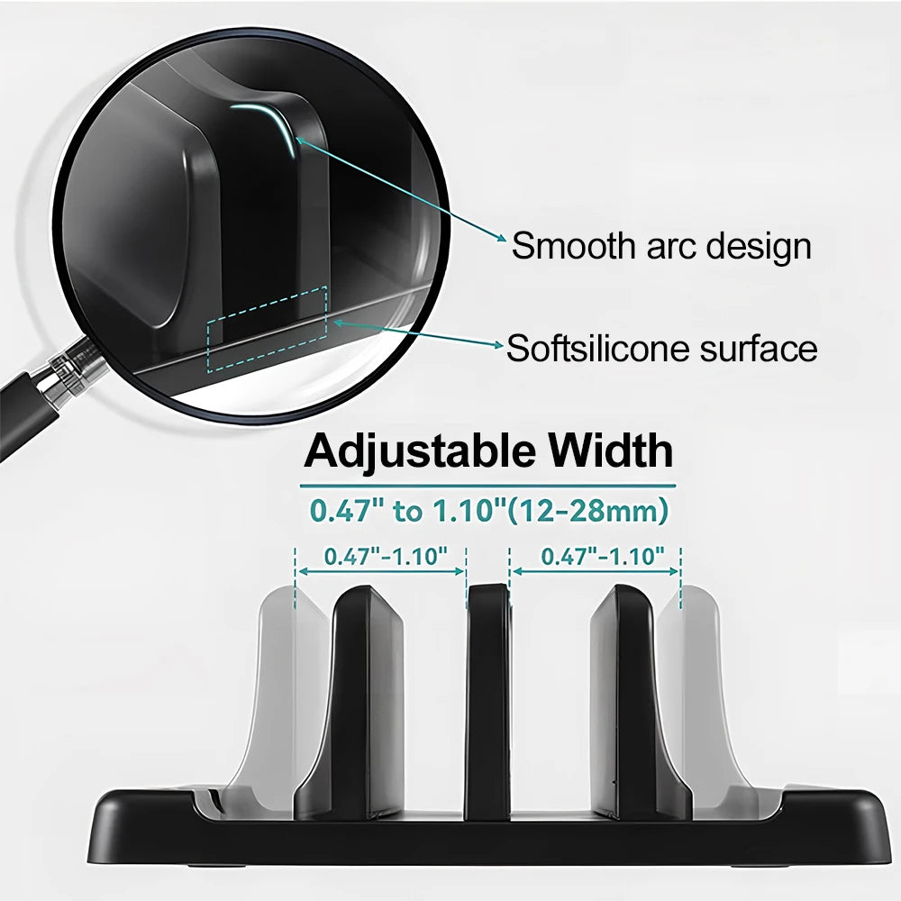 Vertical Laptop Stand Adjustable ABS – Space-Saving Desk Organizer