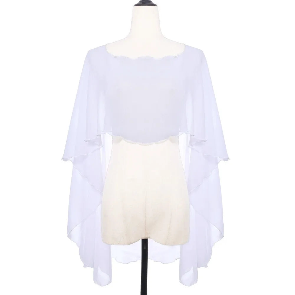 Women's Chiffon Shawl Wrap – Lightweight Wedding Cape & Scarf