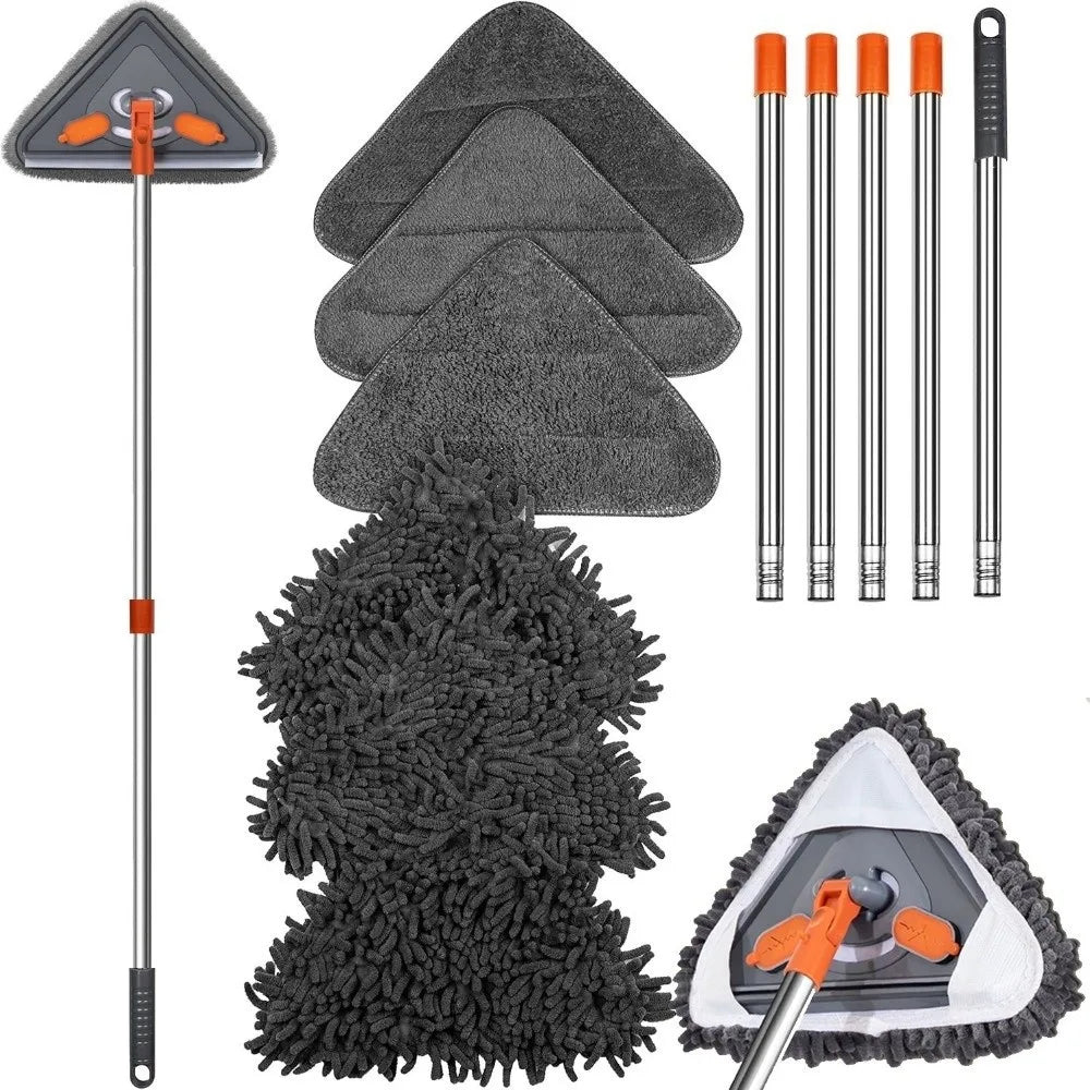 360° Rotatable Triangle Window Cleaning Mop & Extension Pole