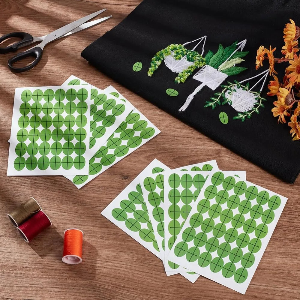 1296-Pc Oval Embroidery Placement Stickers | Sewing Layout