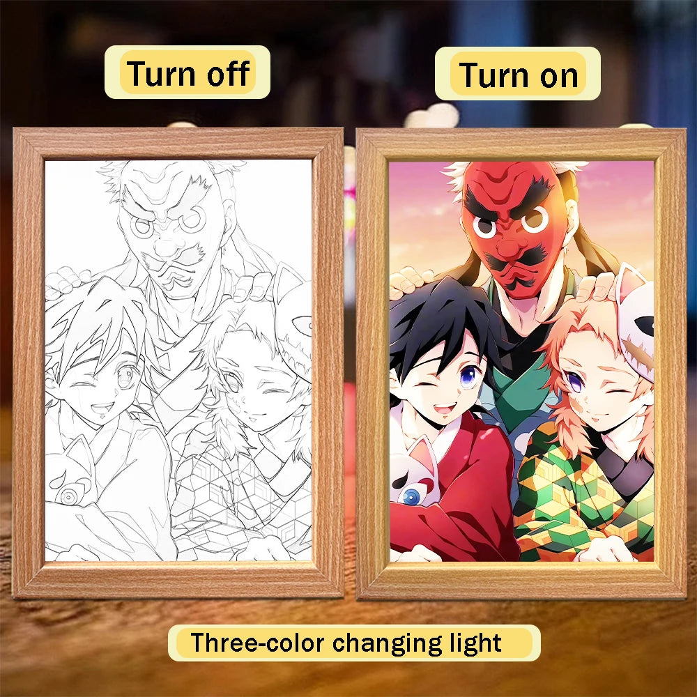 Tanjiro Kamado LED Night Light Frame | Demon Slayer Anime Lamp