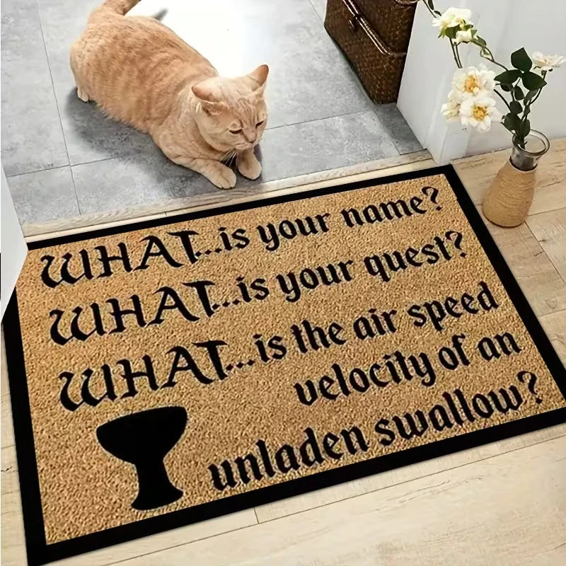 Monty Python Holy Grail Trivia Doormat – Funny Welcome Mat