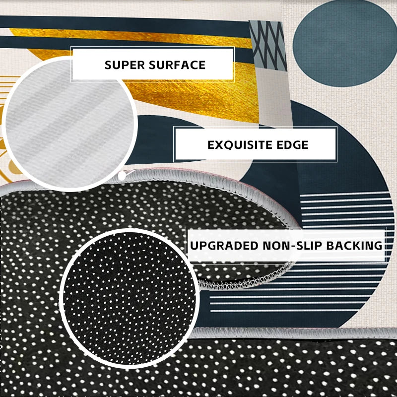 VIKAMA Modern Non-Slip Area Rug – Living Room & Bedroom