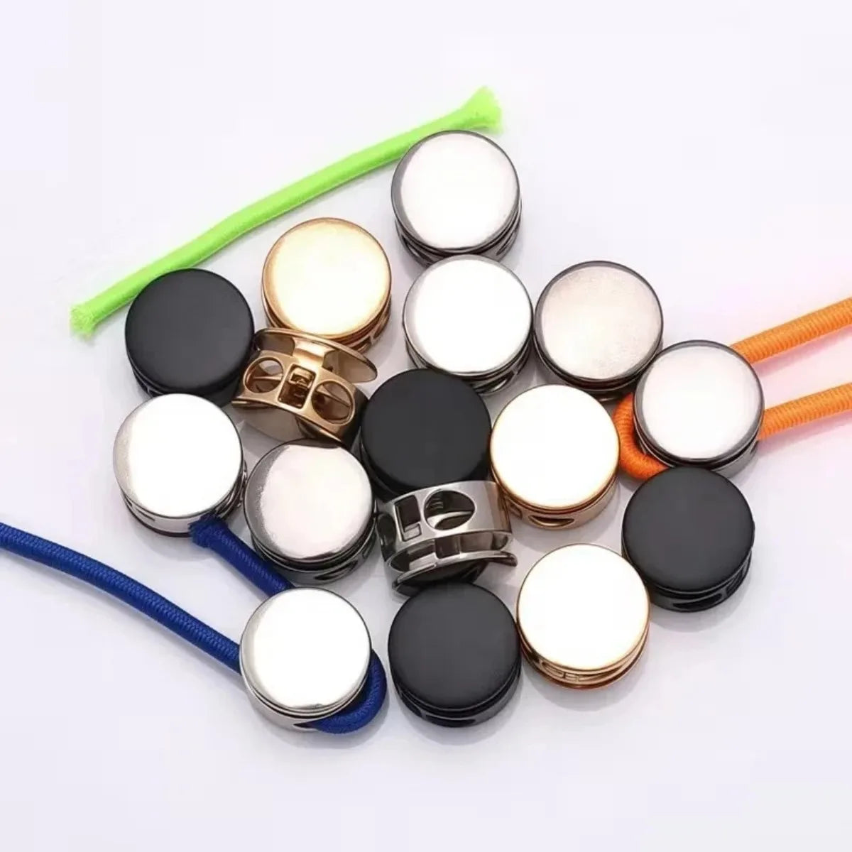 6-Pack Spring-Loaded No-Tie Shoelace Locks | Metal Clips