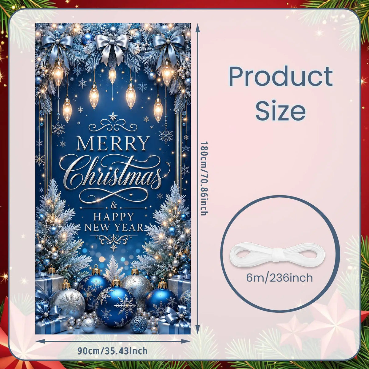 Christmas Snowflake Party Backdrop – Holiday Photo Prop Banner