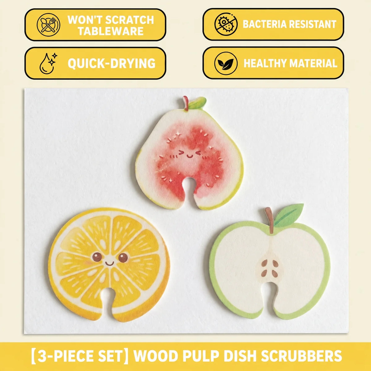 Fruit Shape Wood Pulp Kitchen Sponge Scrubber – Dish Pad