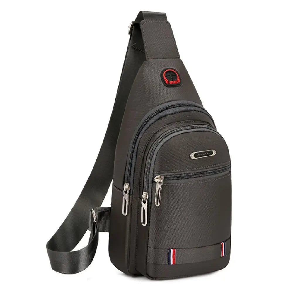 Men's Oxford Crossbody Bag with USB Charging Port