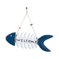 Nautical Fishbone Welcome Sign | Rustic Coastal Wall Decor