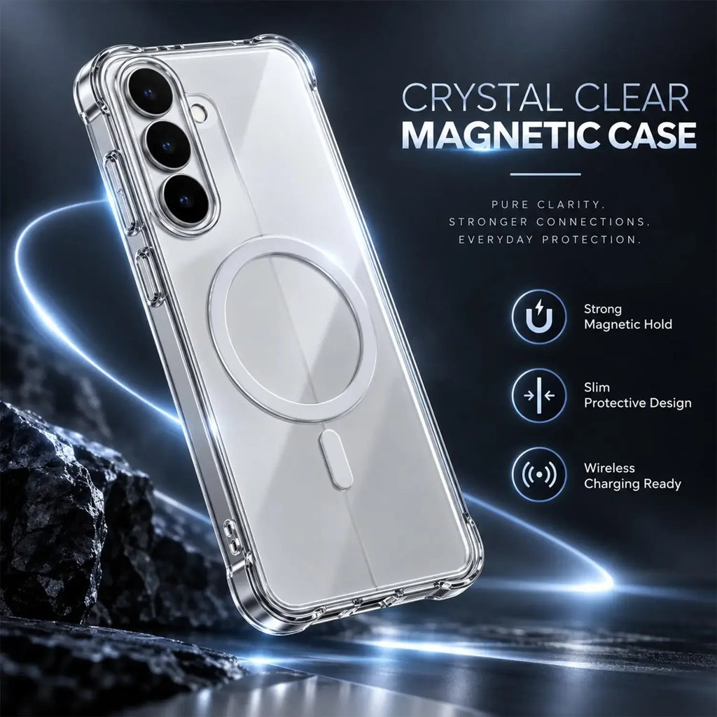 Samsung Galaxy S26 FE 5G Magnetic Clear Silicone Case