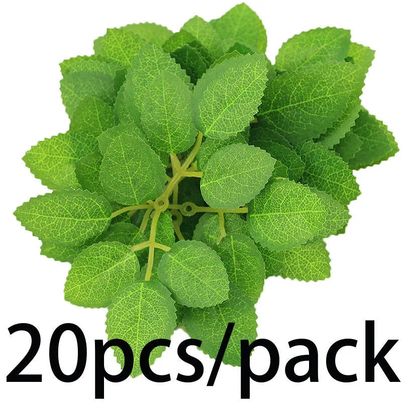 20-Pack Artificial Rose Leaves 12cm – DIY Floral & Home Decor