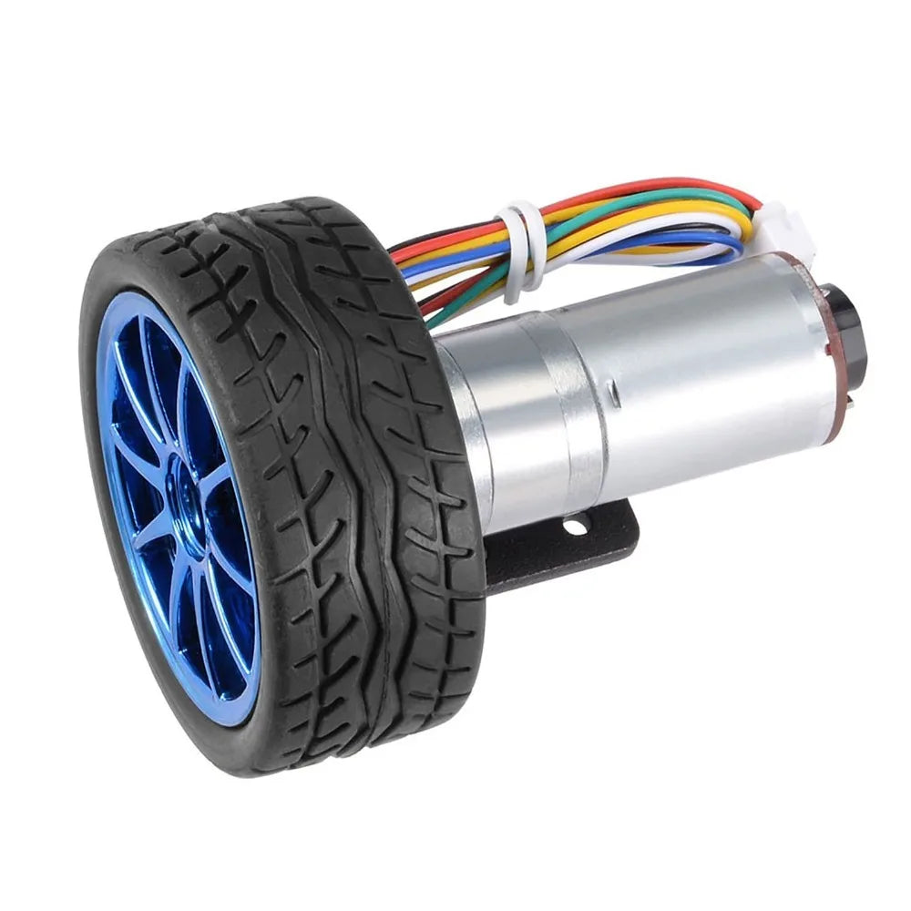 DC 12V Encoder Gear Motor Kit – 65mm Wheel, Metal Gearbox