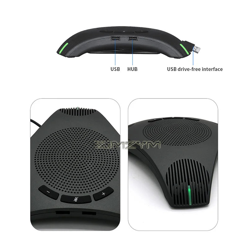 USB Speakerphone Conference Mic – 360° Pickup & Mute Key