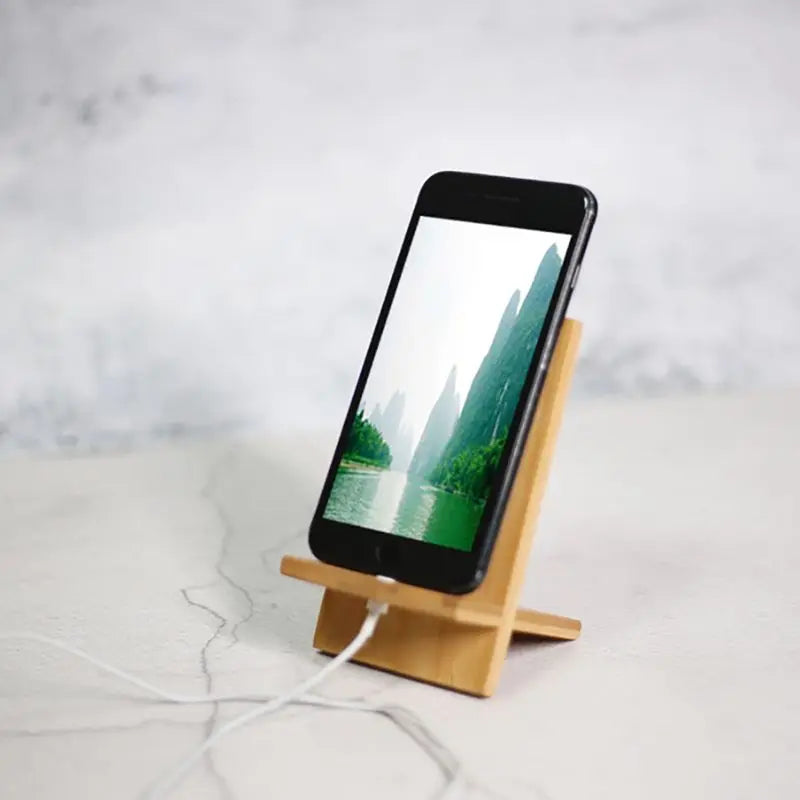 Bamboo Phone Stand | Eco Desk Holder for Phones & Tablets