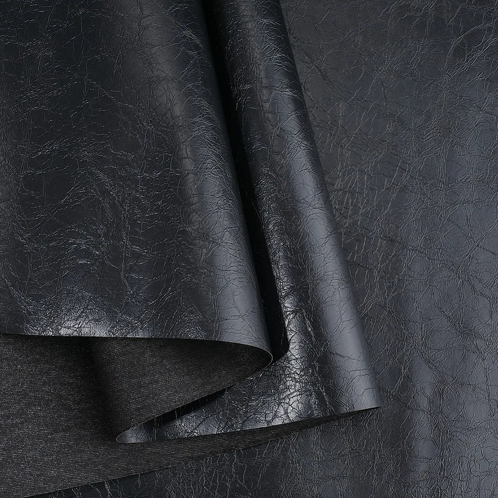 Black PU Leather Fabric Sheet for DIY Crafts & Upholstery 54"x16"