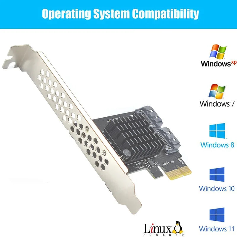 PCIe to SATA 3.0 Adapter 2-Port 6Gbps ASM1061 Controller
