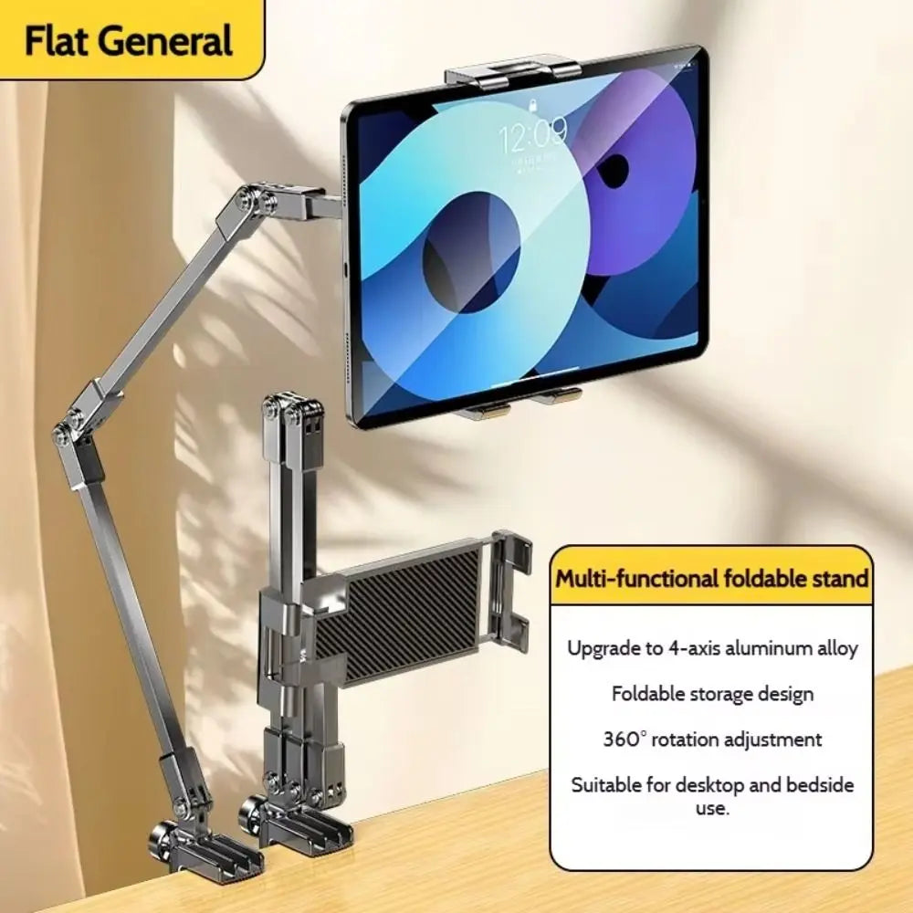 Foldable Tablet & Phone Stand – 3-Section Arm, 5–12 Inch