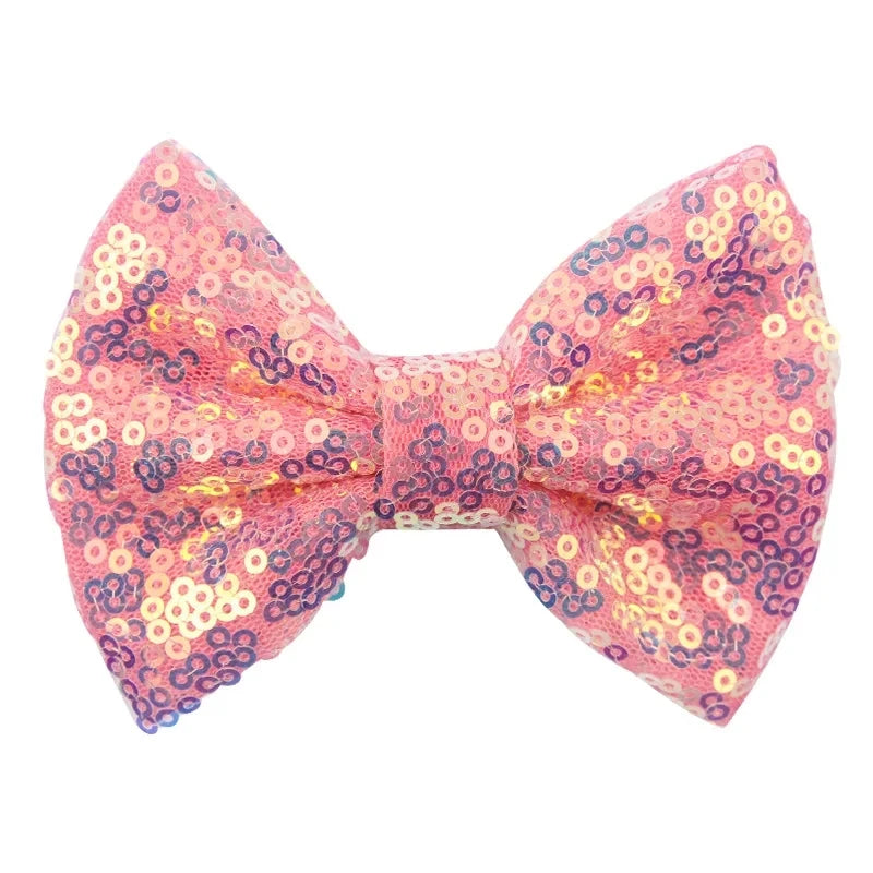 5-Pack Glitter Sequin Hair Bows – DIY Girls Hair Accessories
