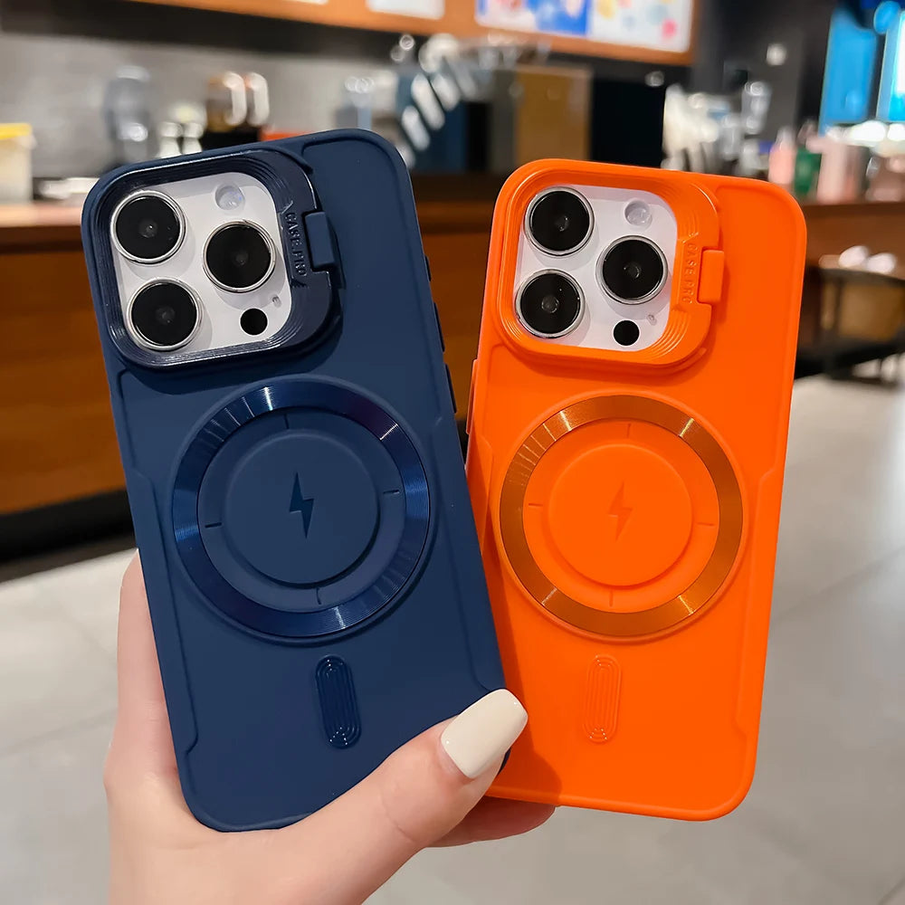 MagSafe iPhone Case Flip Lens Stand | Shockproof Bumper Cover