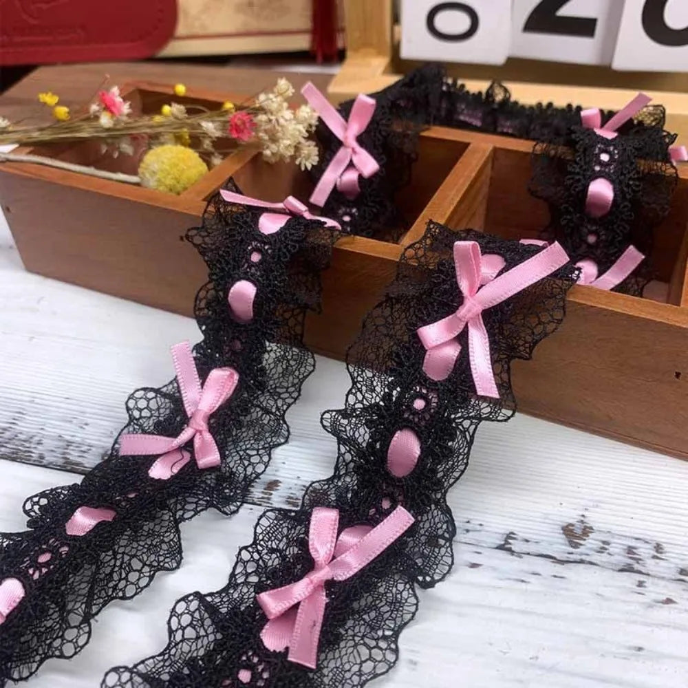 1 Yard Pleated Bow Lace Trim Ribbon – Sewing & Wedding Décor