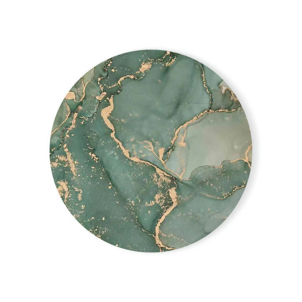 Watercolor Abstract Ceramic Coaster with Cork Base | Round